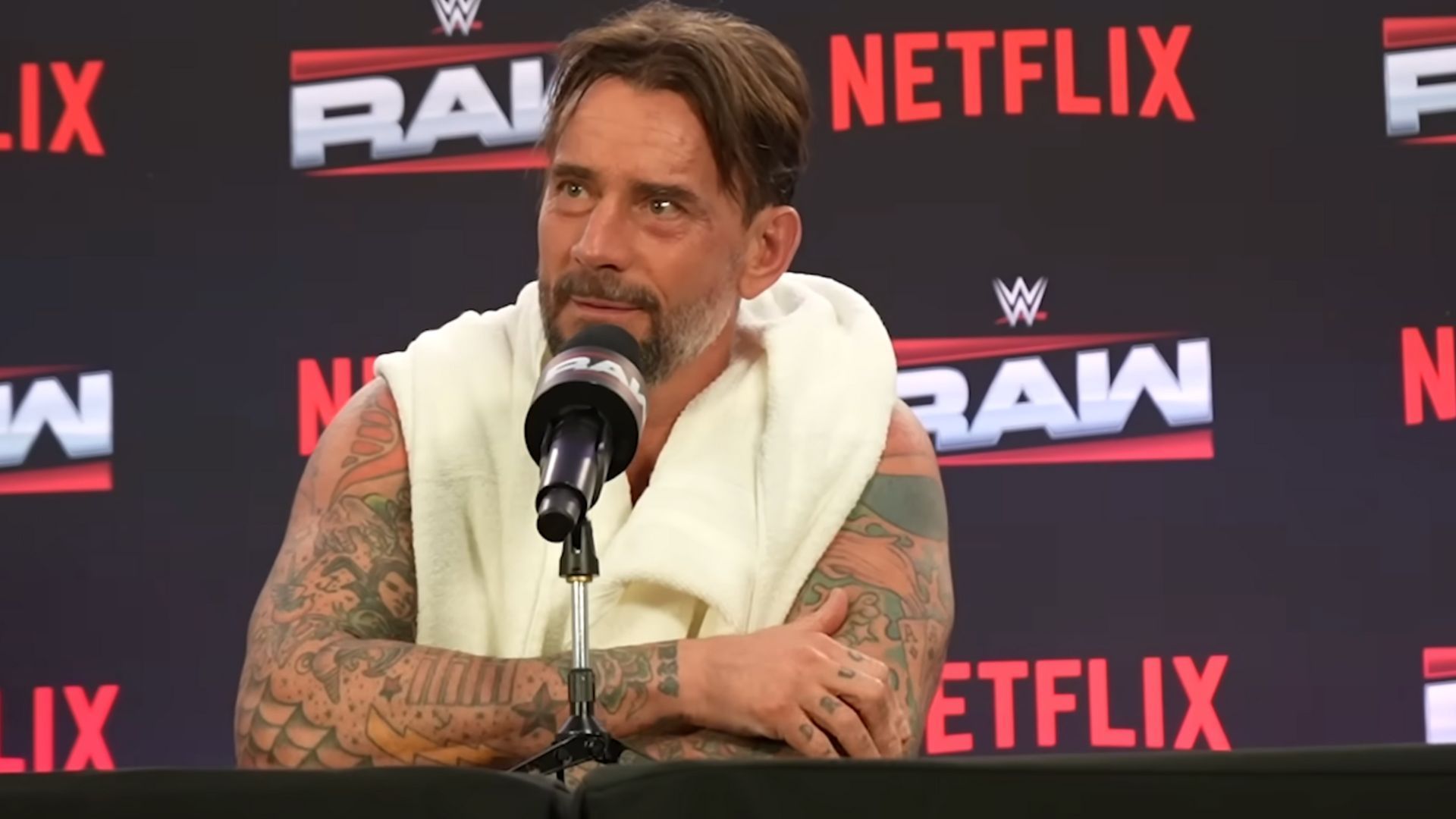 CM Punk at the post-show presser after the January 6 episode of RAW [Image: WWE.com]