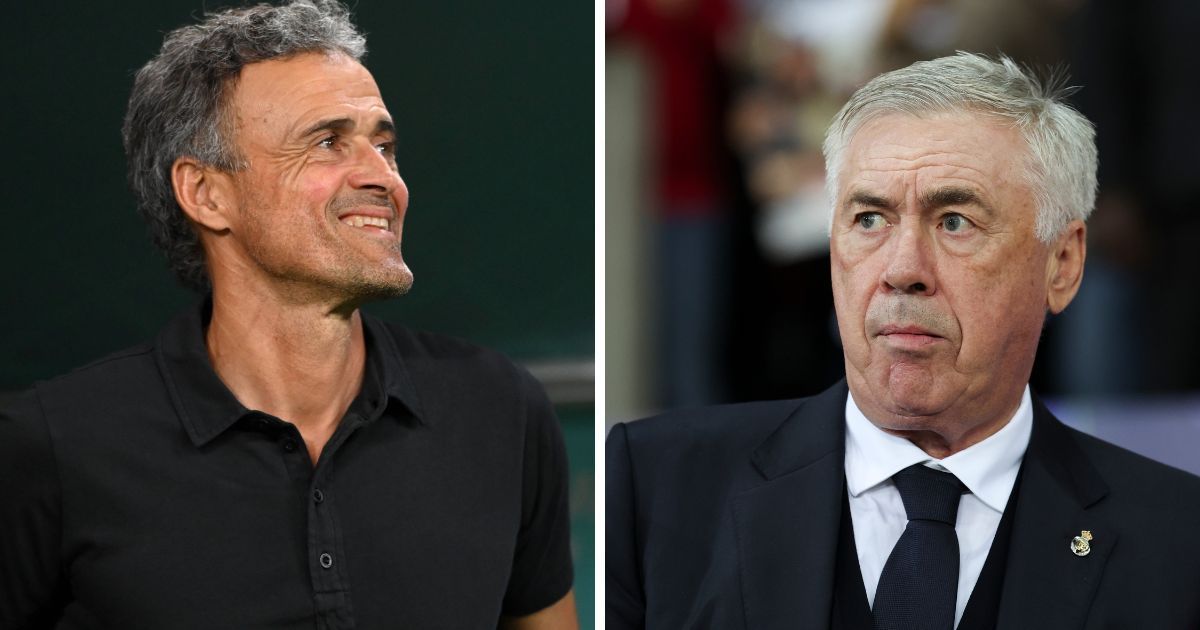 Luis Enrique and Carlo Ancelotti (both images via Getty)