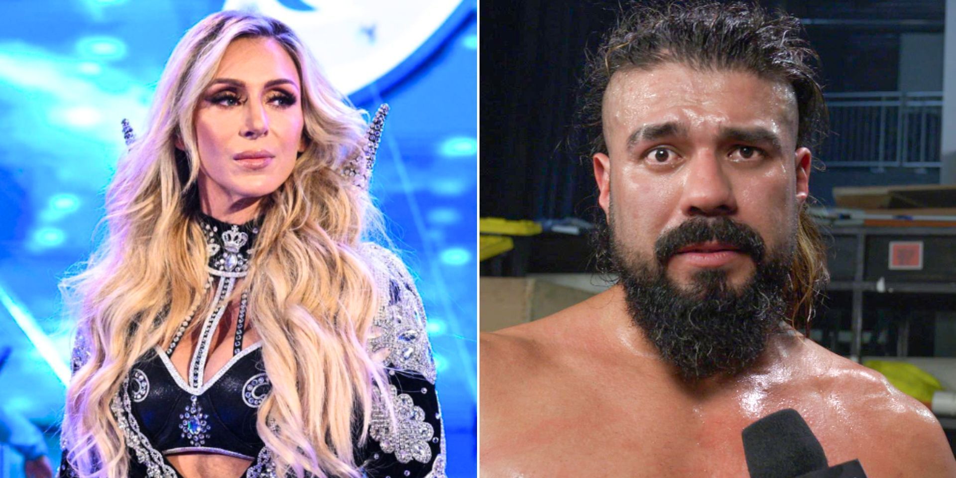 Charlotte Flair was married to Andrade (Images via her Instagram and WWE.com)