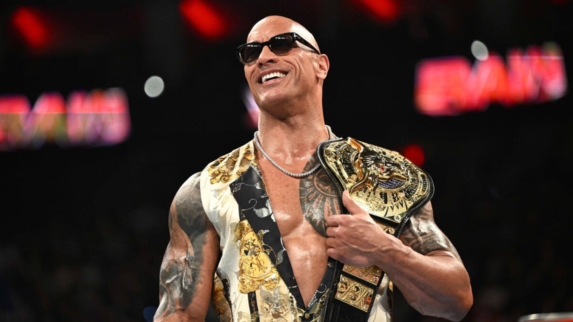 The Rock as seen at a WWE event (Image via WWE.com).