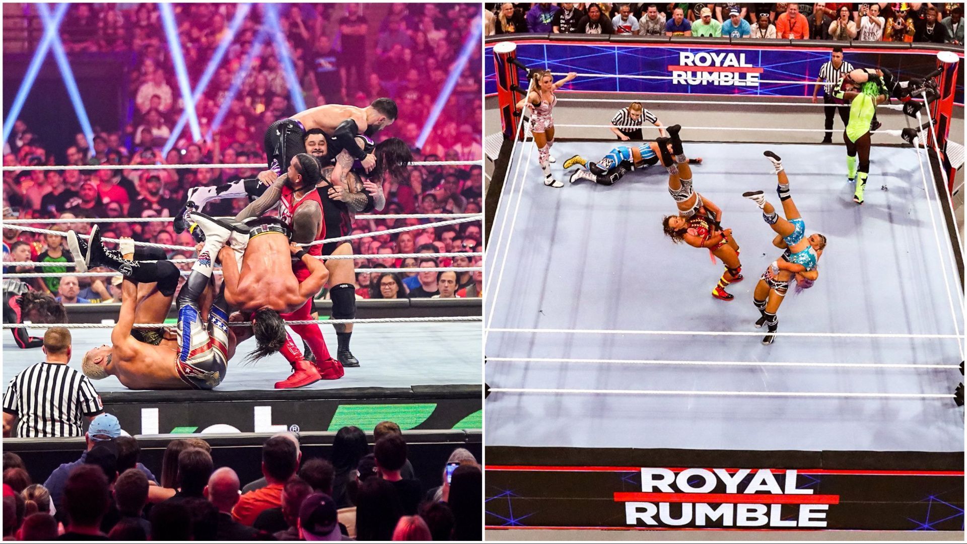 WWE Superstars compete in the Royal Rumble matches