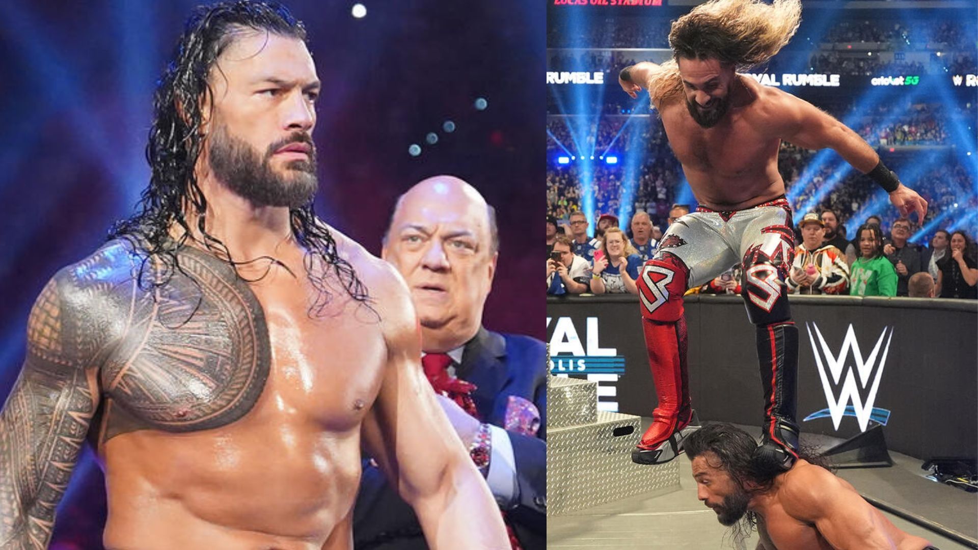 Roman Reigns got attacked at the Royal Rumble. (Images via WWE.com)