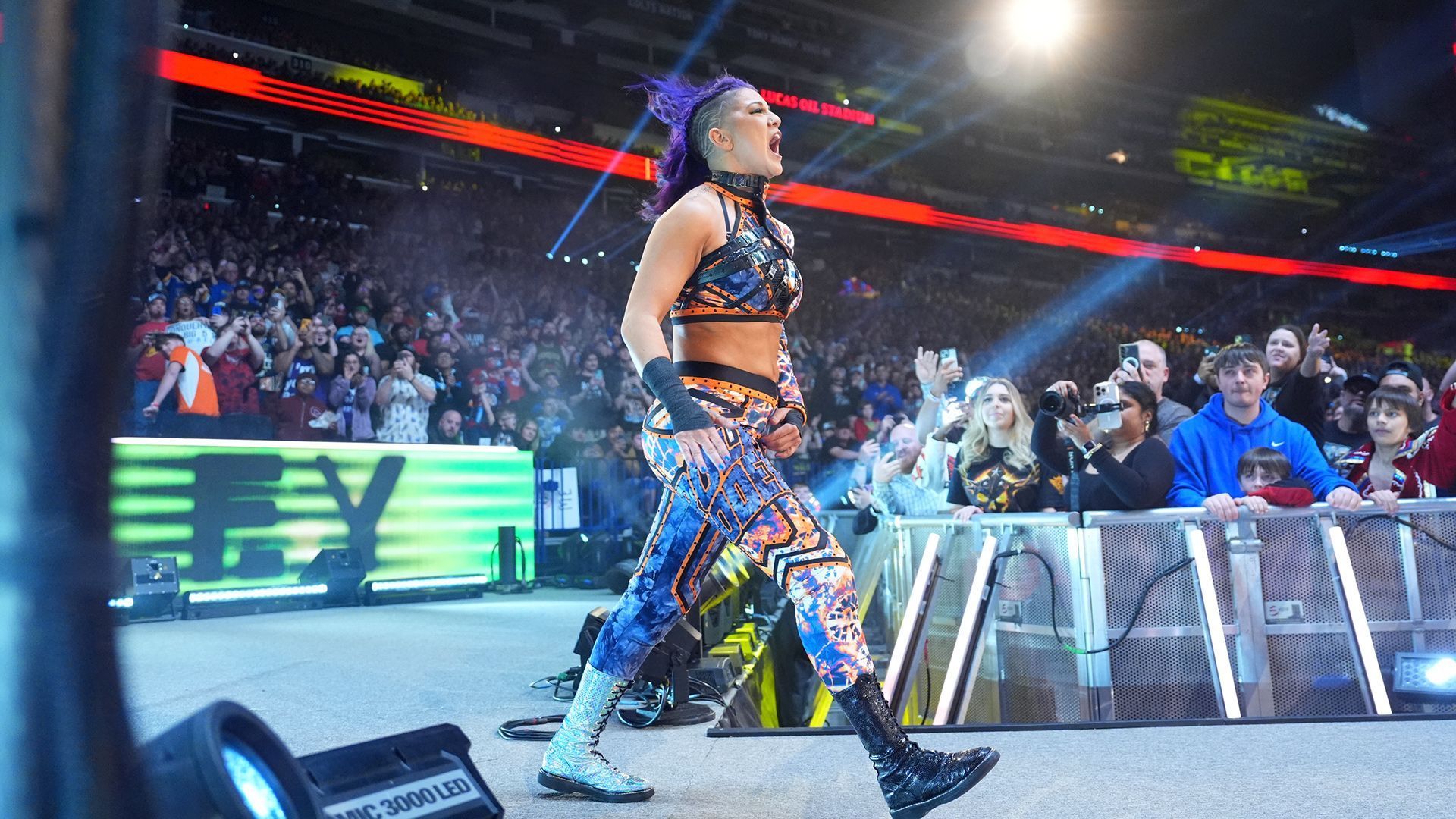 Bayley heads to the ring at the WWE Royal Rumble