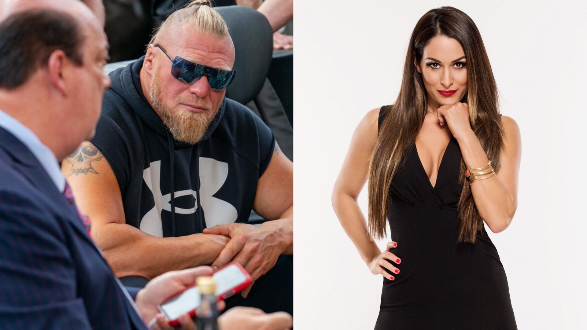 Brock Lesnar and Nikki Bella! (Images from WWE.com)