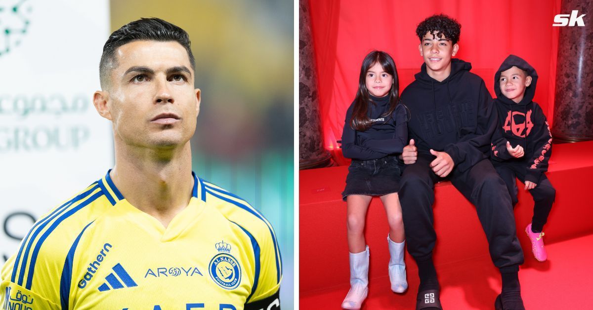 Cristiano Ronaldo Jr&rsquo;s expression gets caught on camera after his father scores twice in AFC Champions League Elite win over Al-Wasl