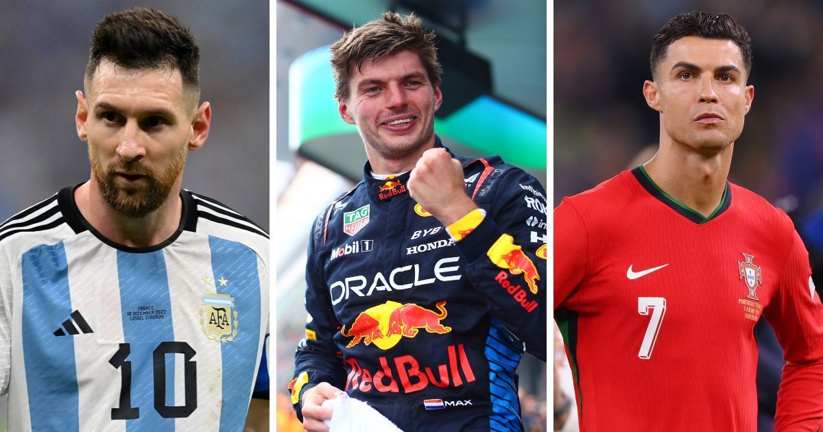 Lionel Messi, Max Verstappen and Cristiano Ronaldo