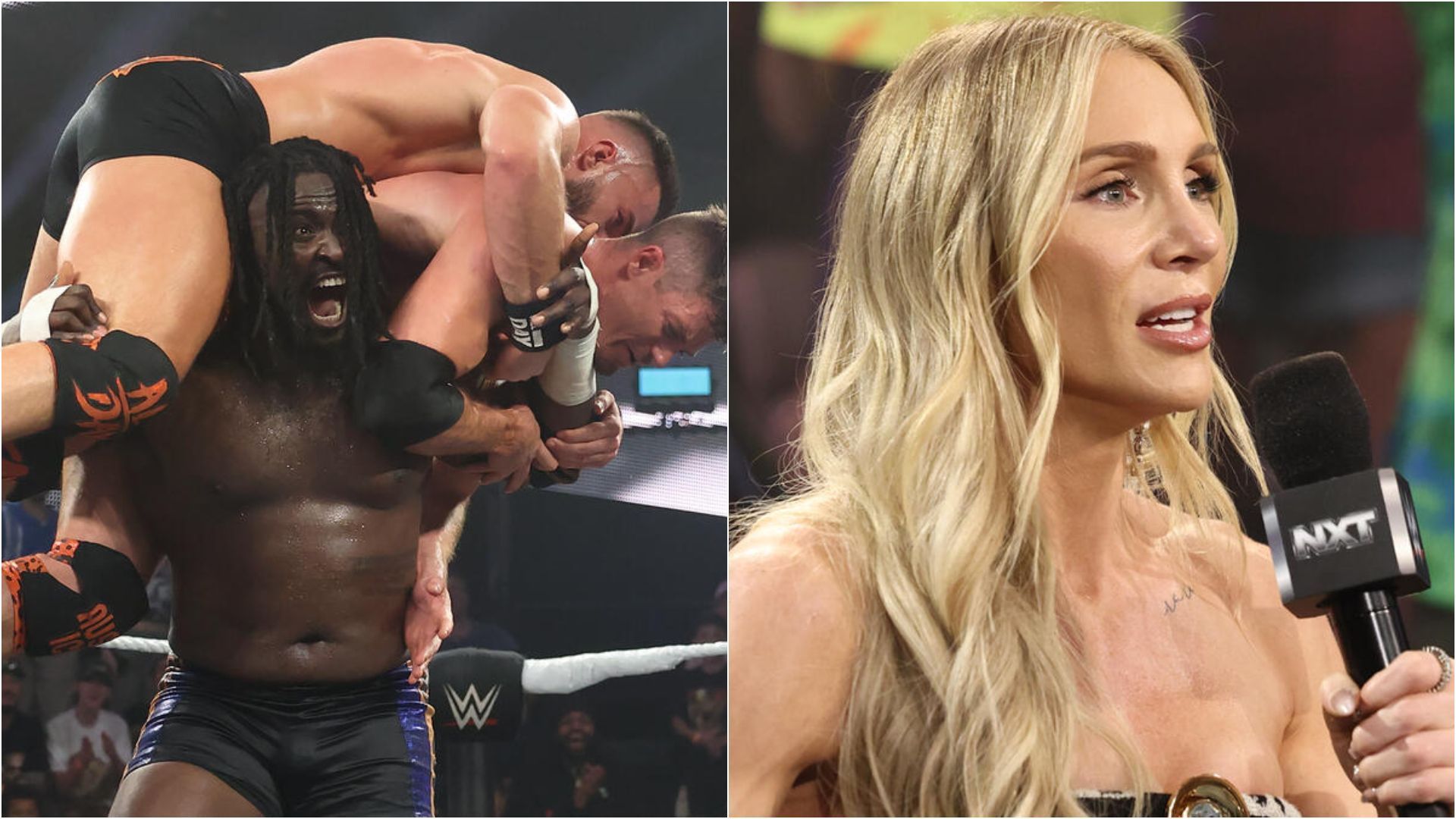 Oba Femi (L) Charlotte Flair (R) (Image credits: wwe.com)