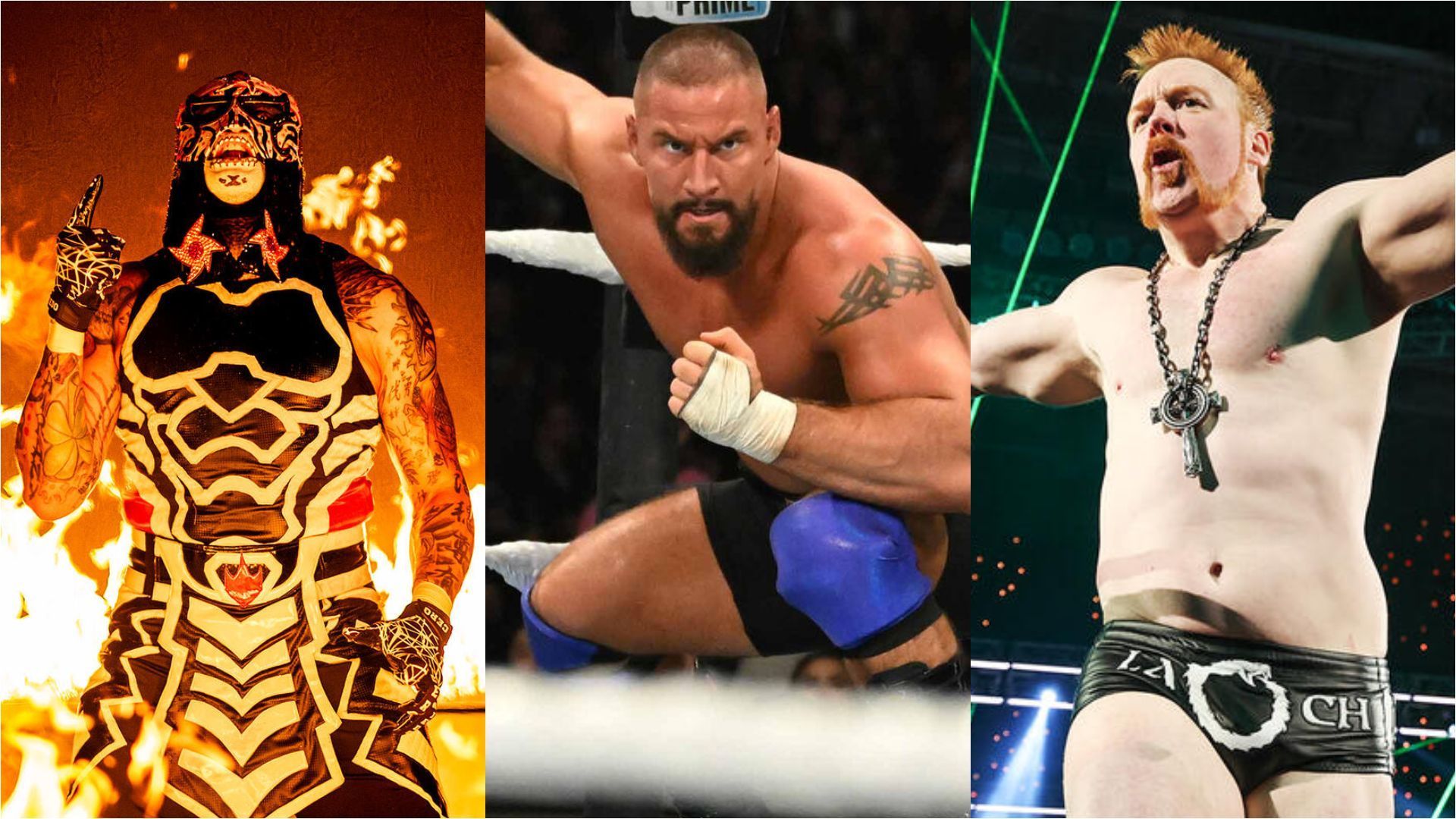 From L-R: Penta, Intercontinental Champion Bron Breakker and Sheamus [Images: WWE.com]