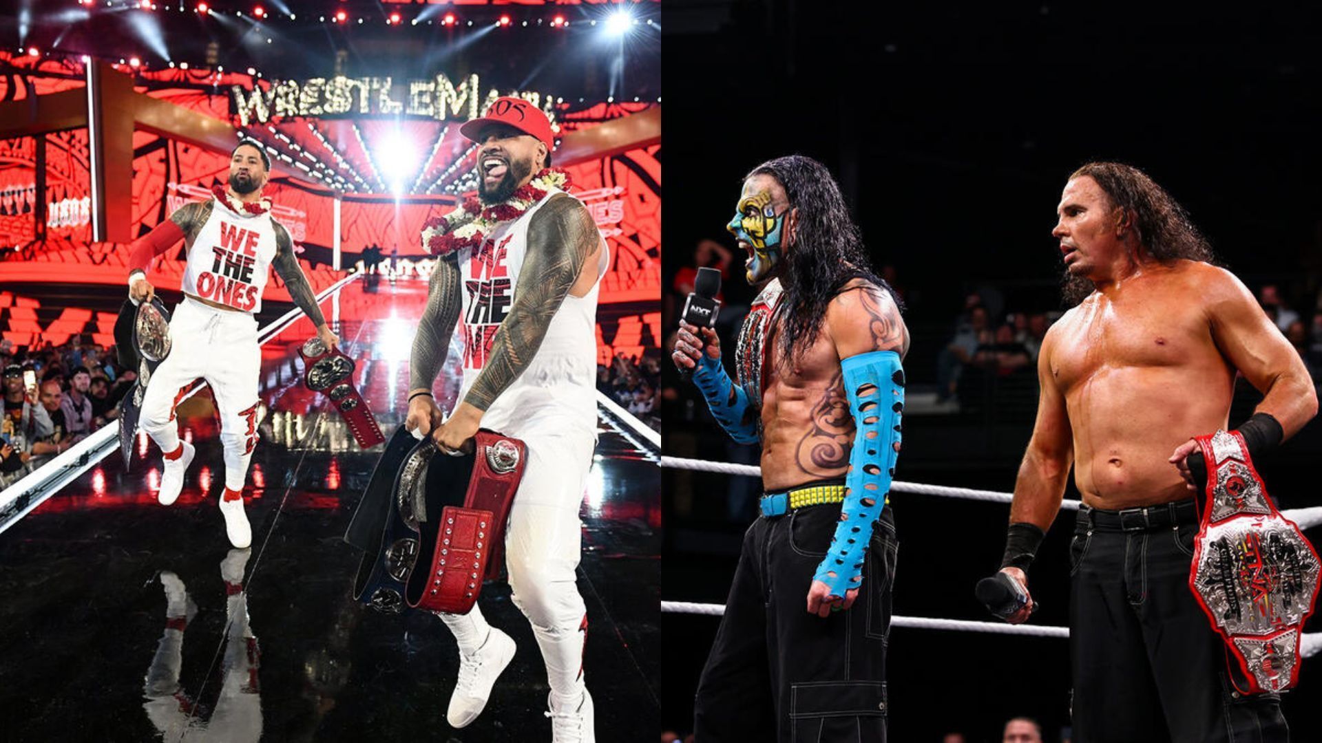 The Usos (left), The Hardy Boyz (right) (Image Credits: WWE.com)