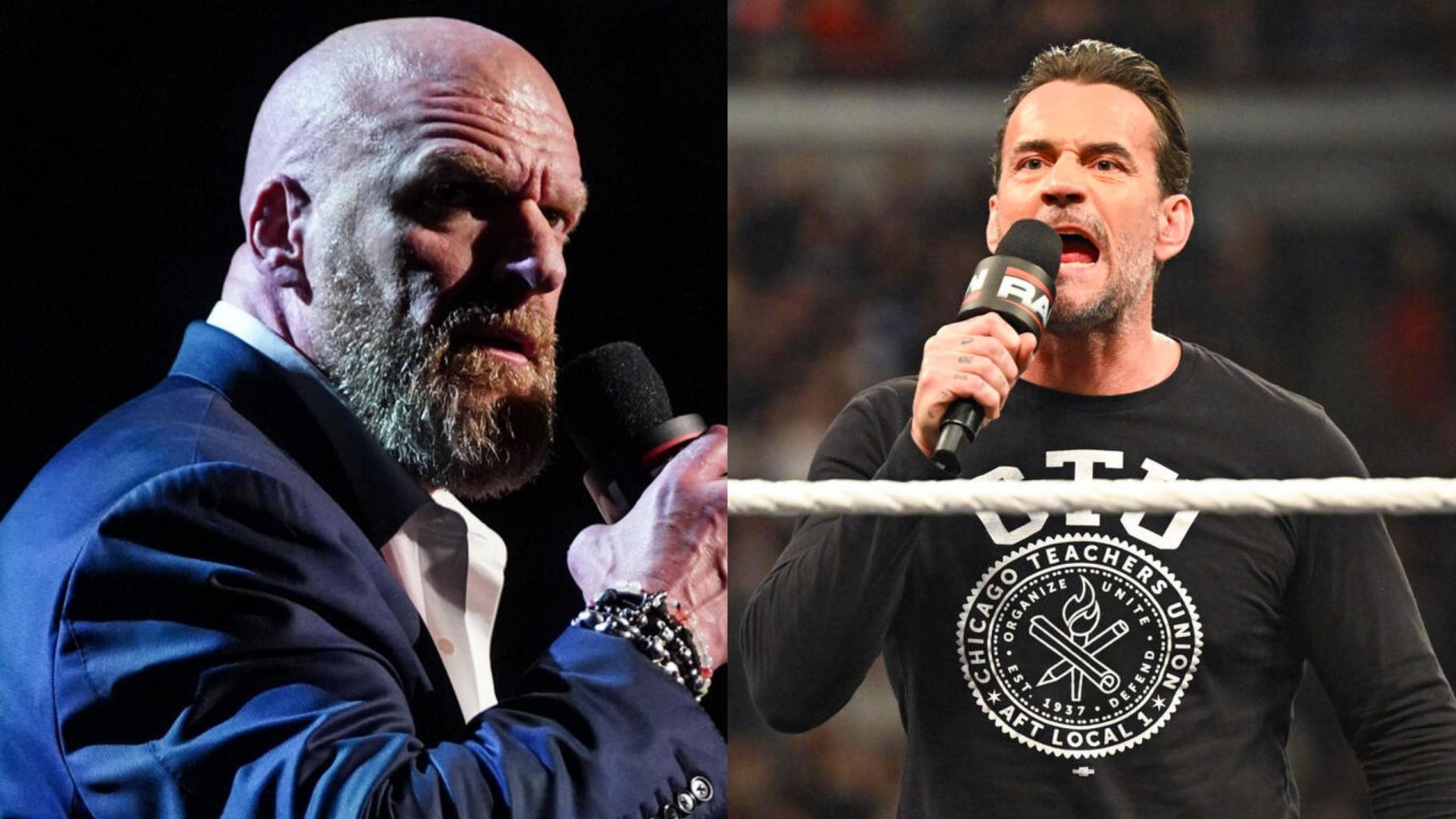 WWE boss Triple H and RAW superstar CM Punk (Photo credit: WWE.com)