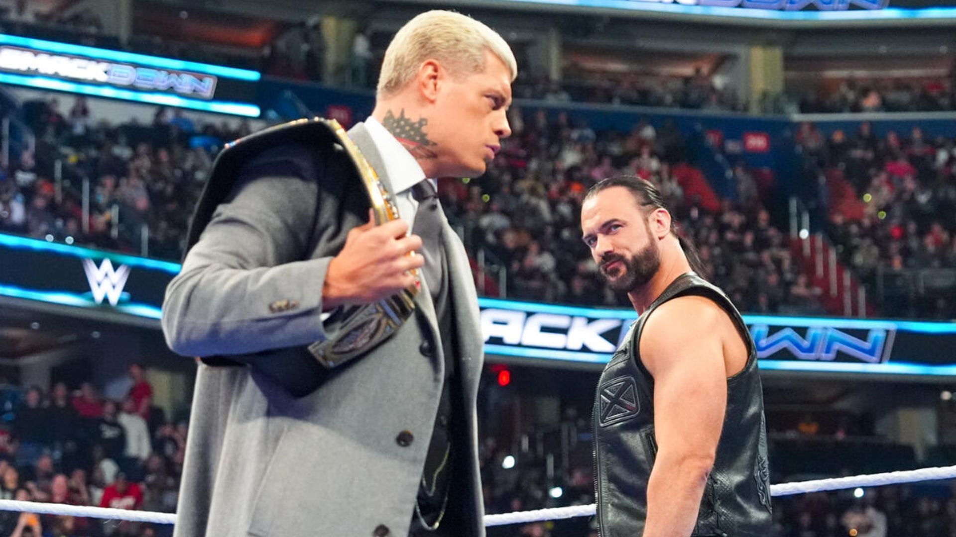 Cody Rhodes &amp; Drew McIntyre on an episode of SmackDown. [Photo from WWE.com]