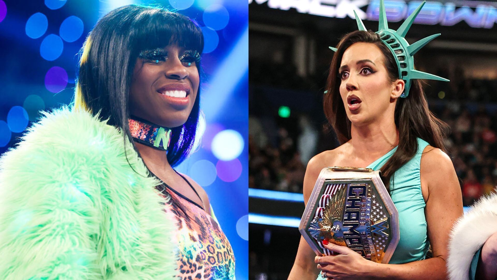 Naomi and Green are both currently on the SmackDown roster. [Image credits: WWE.com]