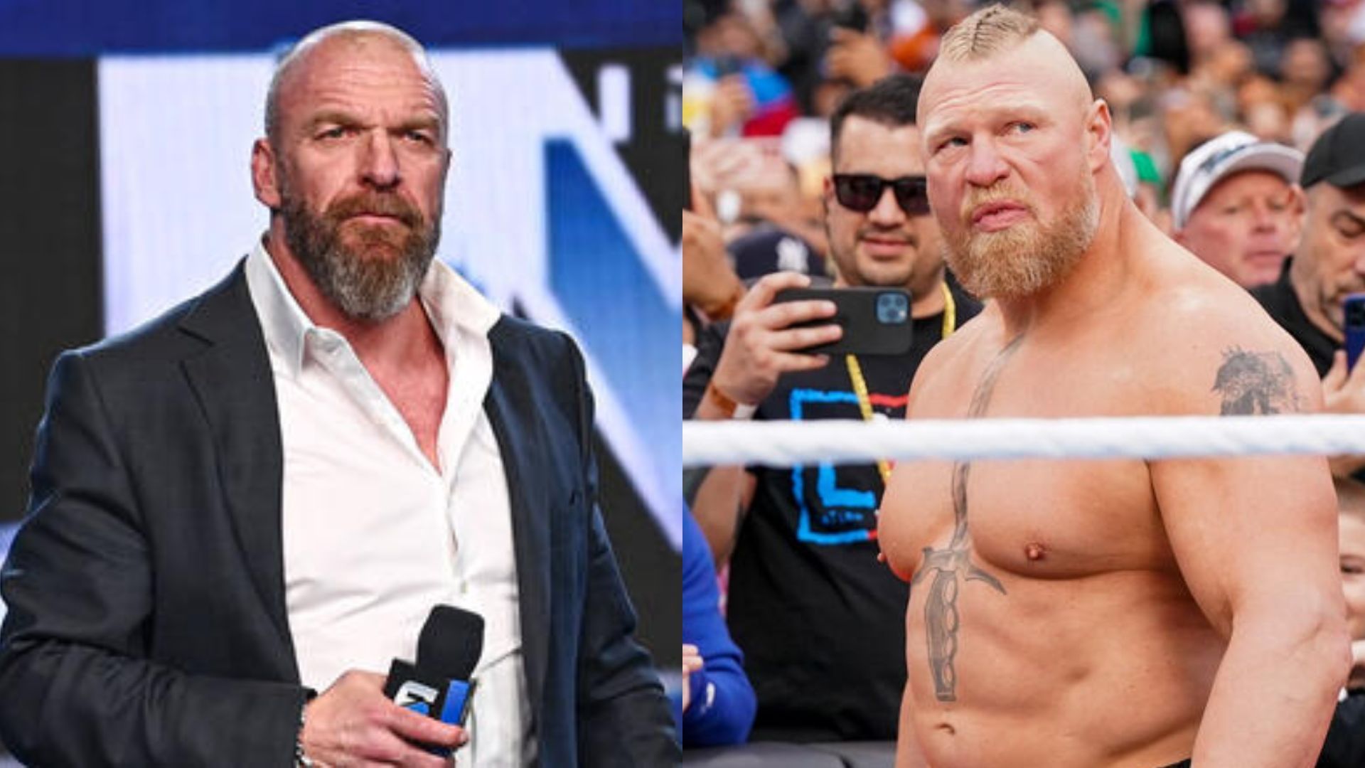 Triple H (left) and Brock lesnar (right) [Image Credits: WWE.com]