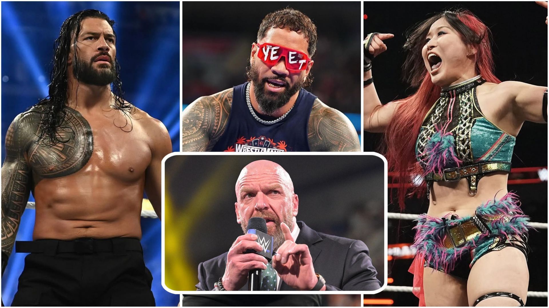 Roman Reigns, Triple H, IYO SKY, Jey Uso