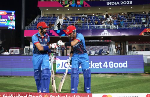 Ibrahim Zadran (left) and Rahmanullah Gurbaz impressed as openers in the 2023 ODI World Cup. [P/C: Getty]