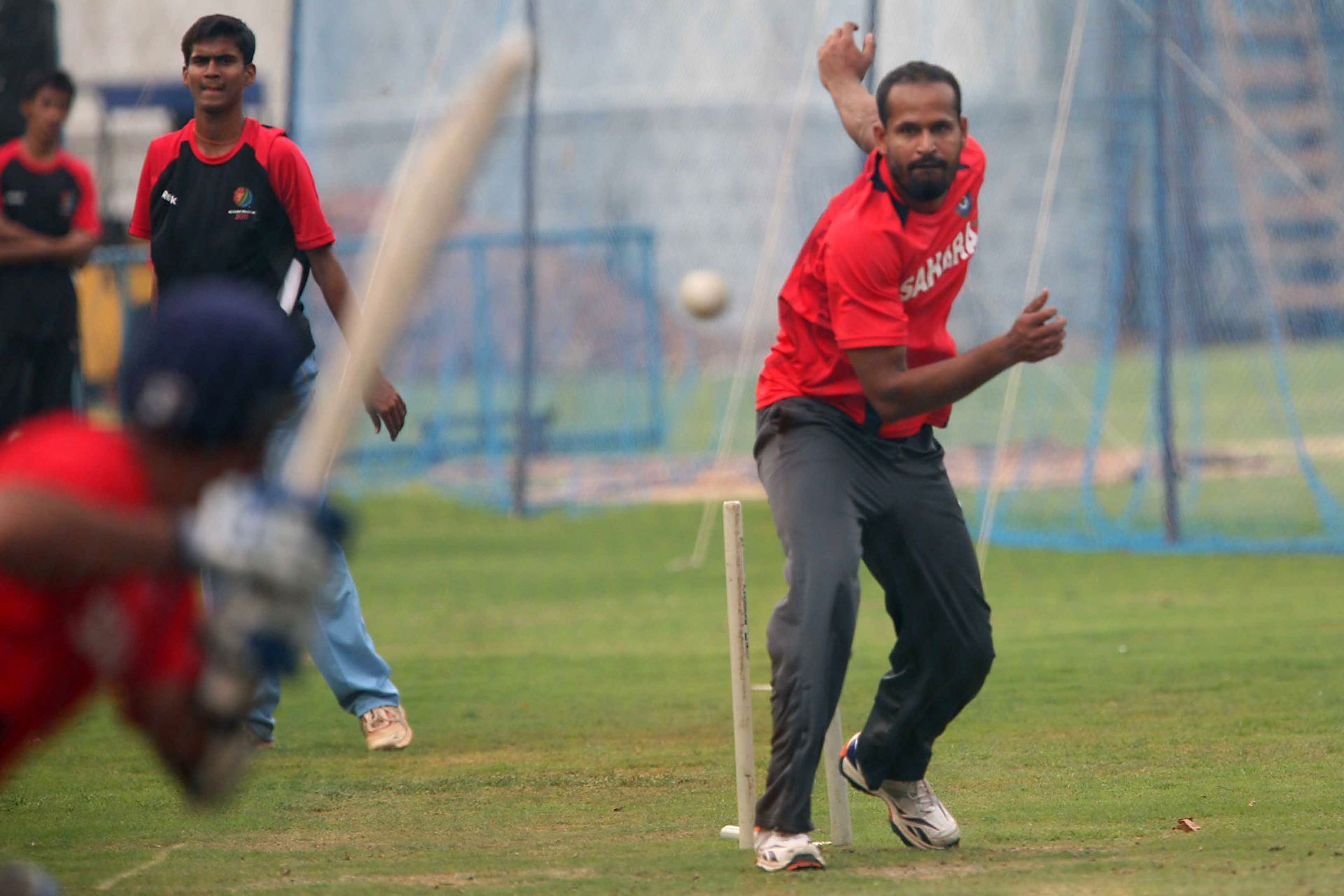 Yusuf Pathan having nets during the 2011 World Cup. Source: Getty