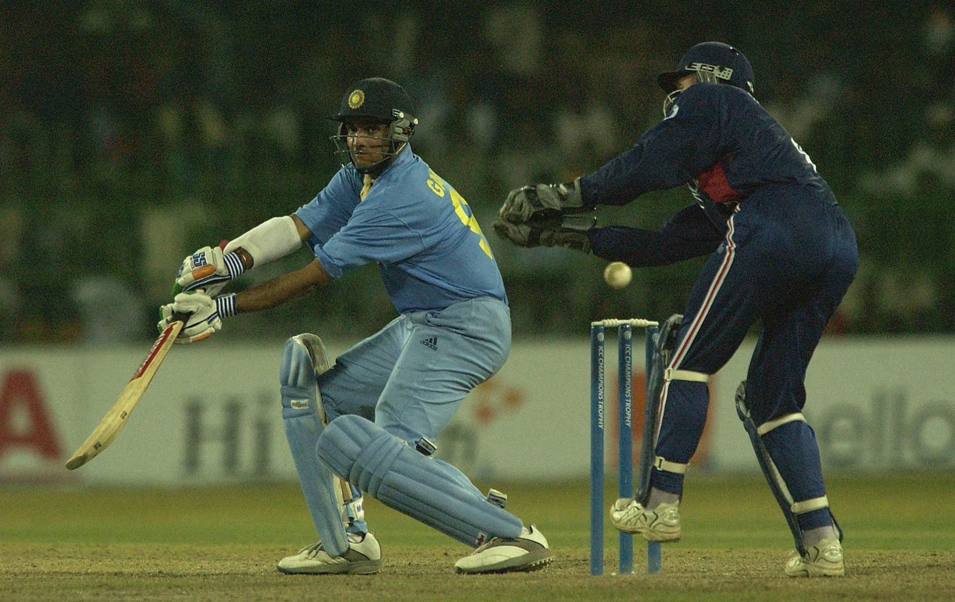 Ganguly en route to a century against England in the 2002 CT. Source: Getty