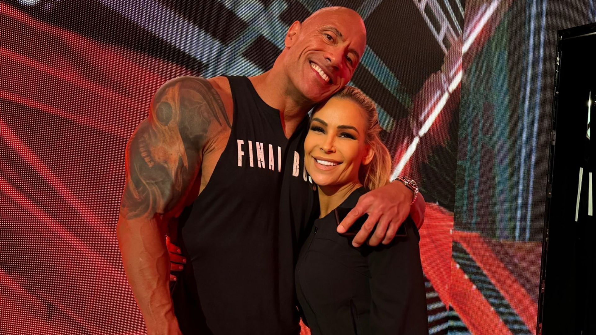 The Rock and Natalya backstage at RAW. [Picture credit - Natalya