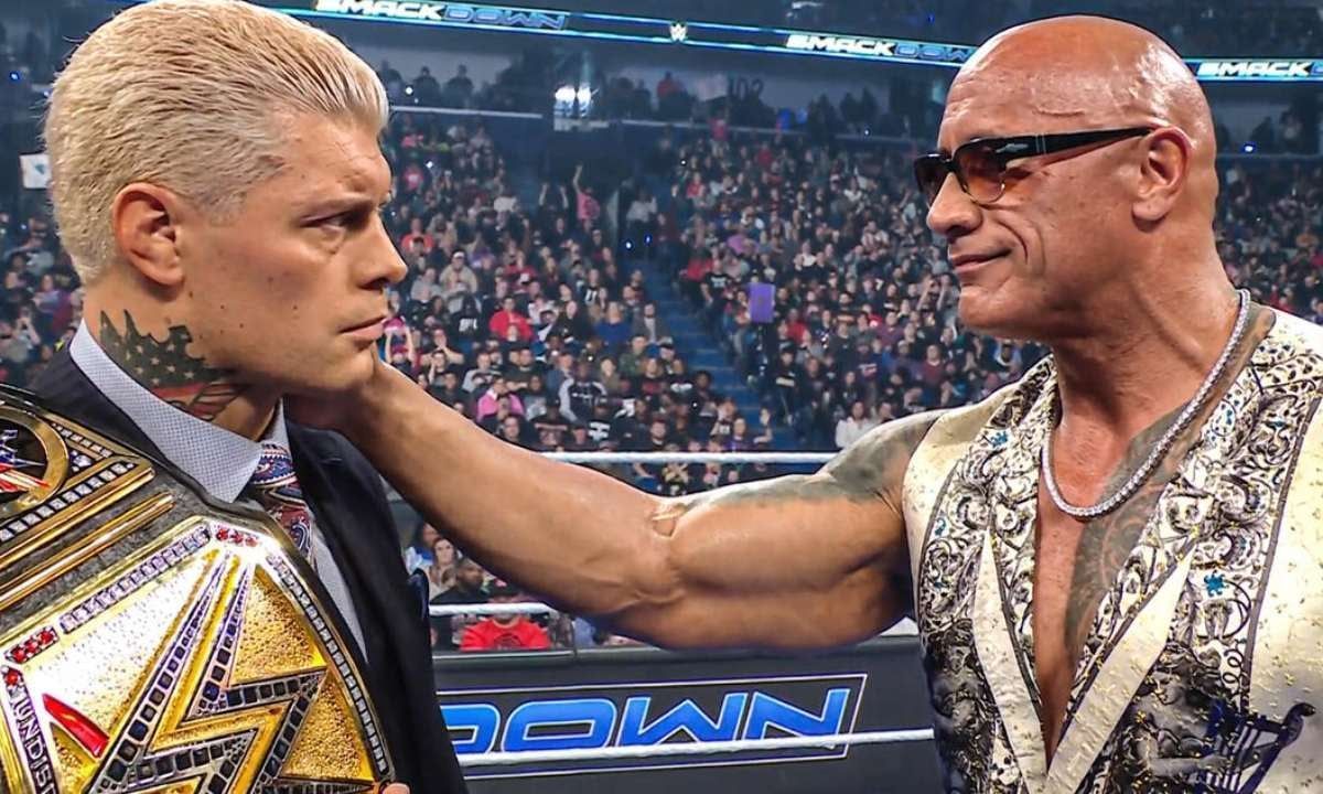 The Rock and Cody Rhodes on SmackDown [Photo credit: WWE.com]