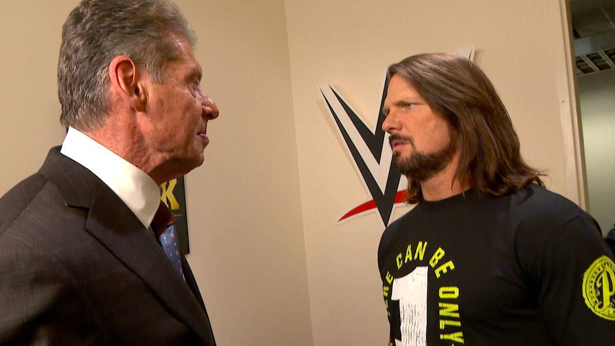 Vince McMahon and AJ Styles (Image via WWE.com)