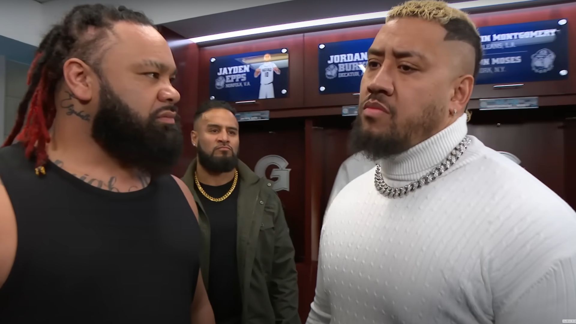 (From the left) Jacob Fatu, Tama Tonga, and Solo Sikoa of the New Bloodline [Image Credits: WWE