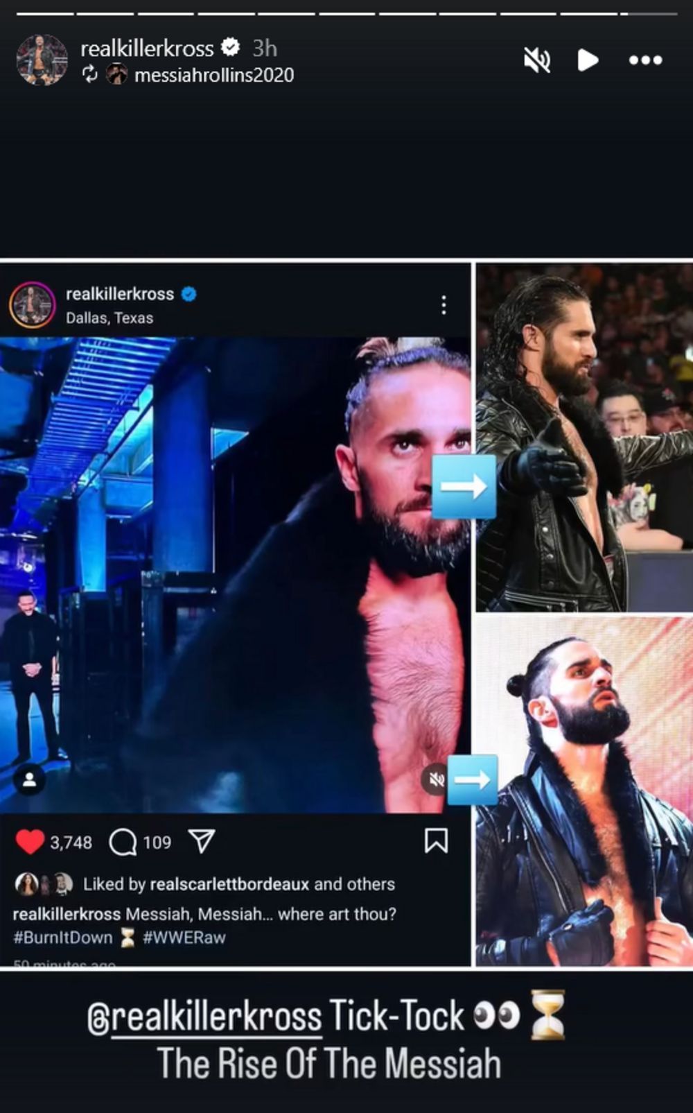 Karrion Kross had a message for Seth Rollins [Photo Credit: Screenshot of Kross&#039; Instagram story]