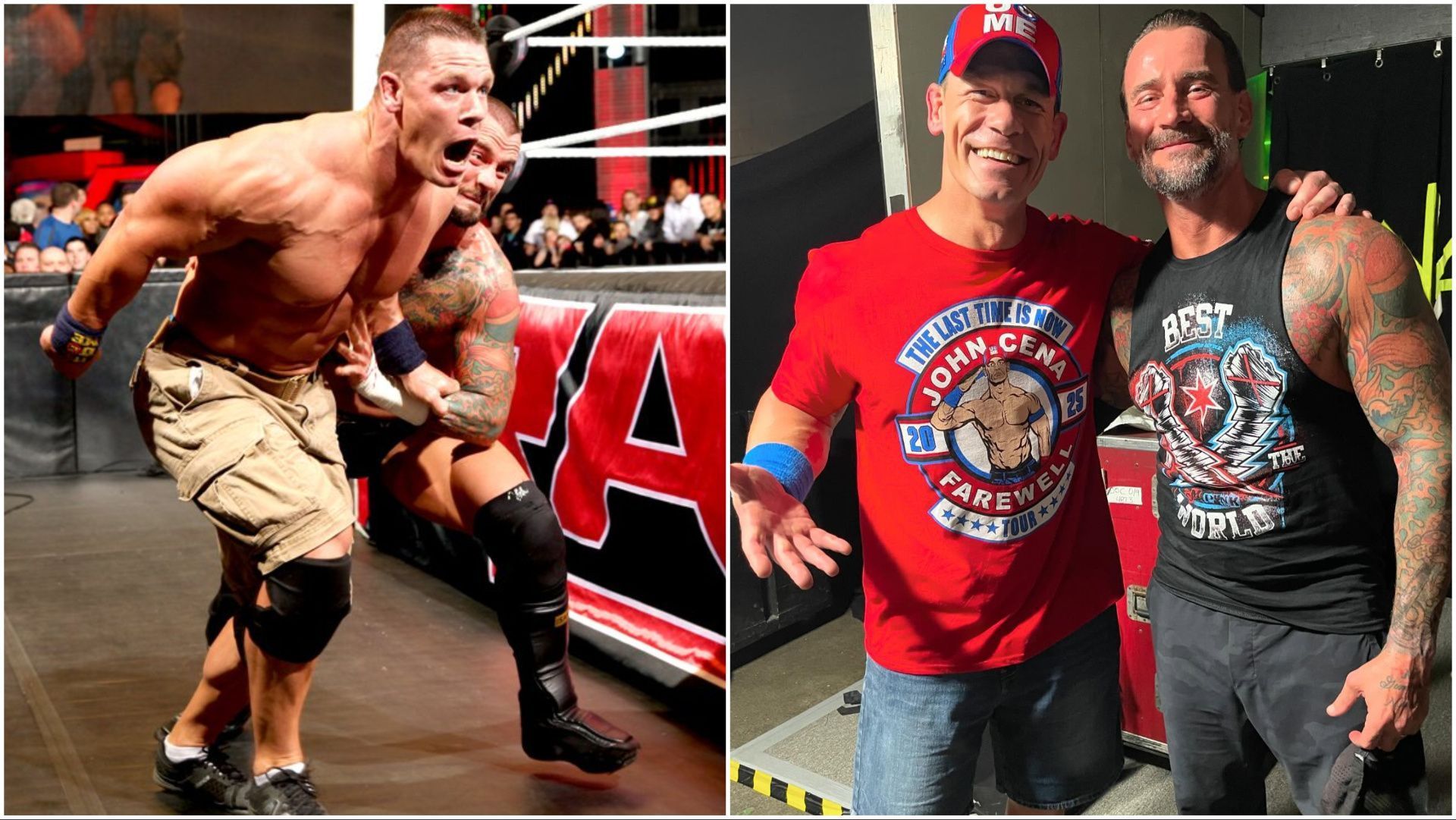 John Cena and CM Punk backstage and on WWE RAW