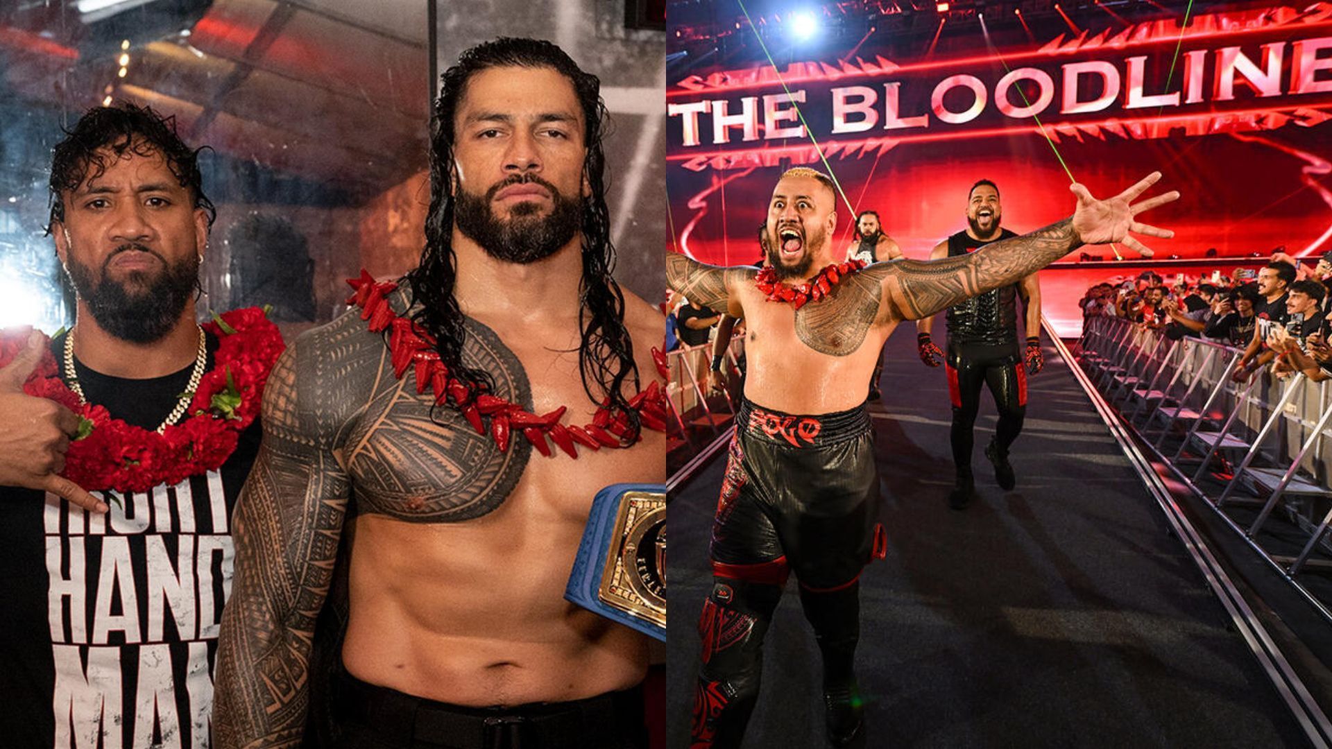 Jey Uso &amp; Roman Reigns (L), Solo Sikoa