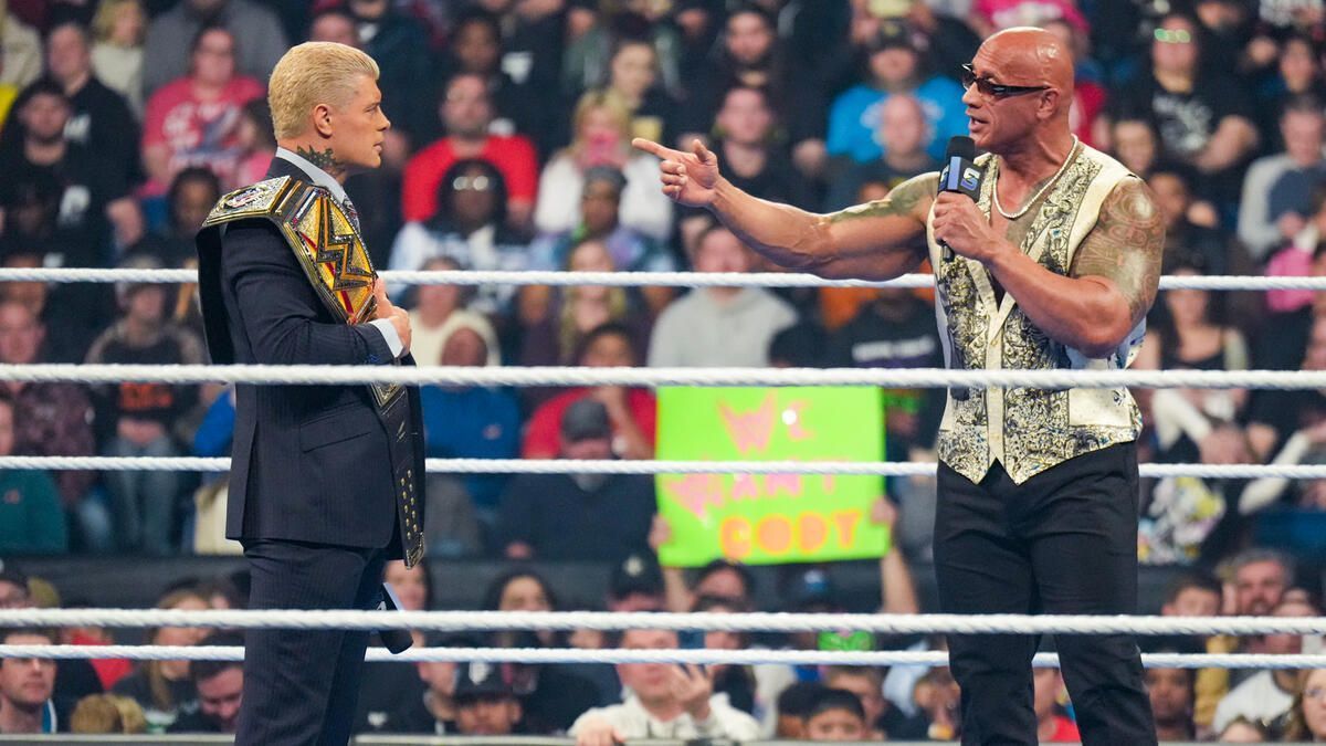 Cody Rhodes and The Rock on SmackDown last Friday [Image: WWE.com]