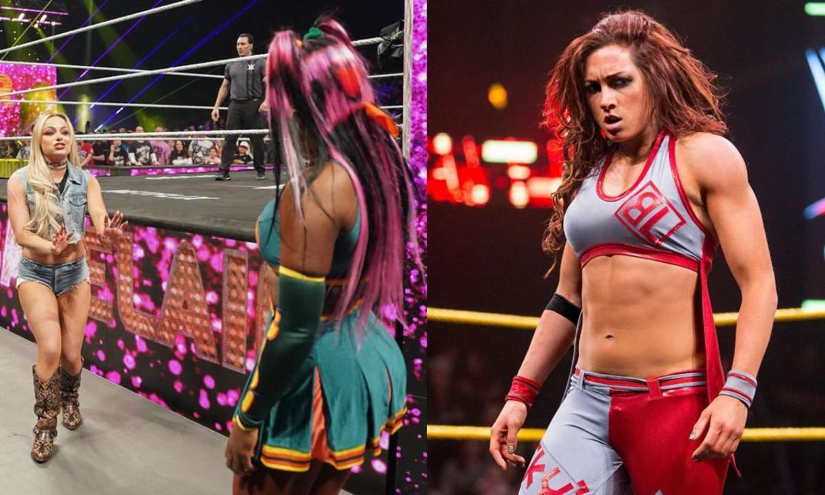 Liv Morgan and Naomi (L)  and Becky Lynch (R). Photos: WWE.com