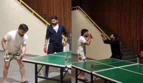 Rashid Khan plays table tennis with Pakistan pacers Shaheen Afridi and Haris Rauf ahead of ICC Champions Trophy 2025 [Watch]