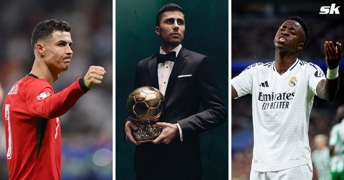 Cristiano Ronaldo (left), Rodri (center) &amp; Vinicius Jr (right) - (Image: Getty, Instagram/@mancity)