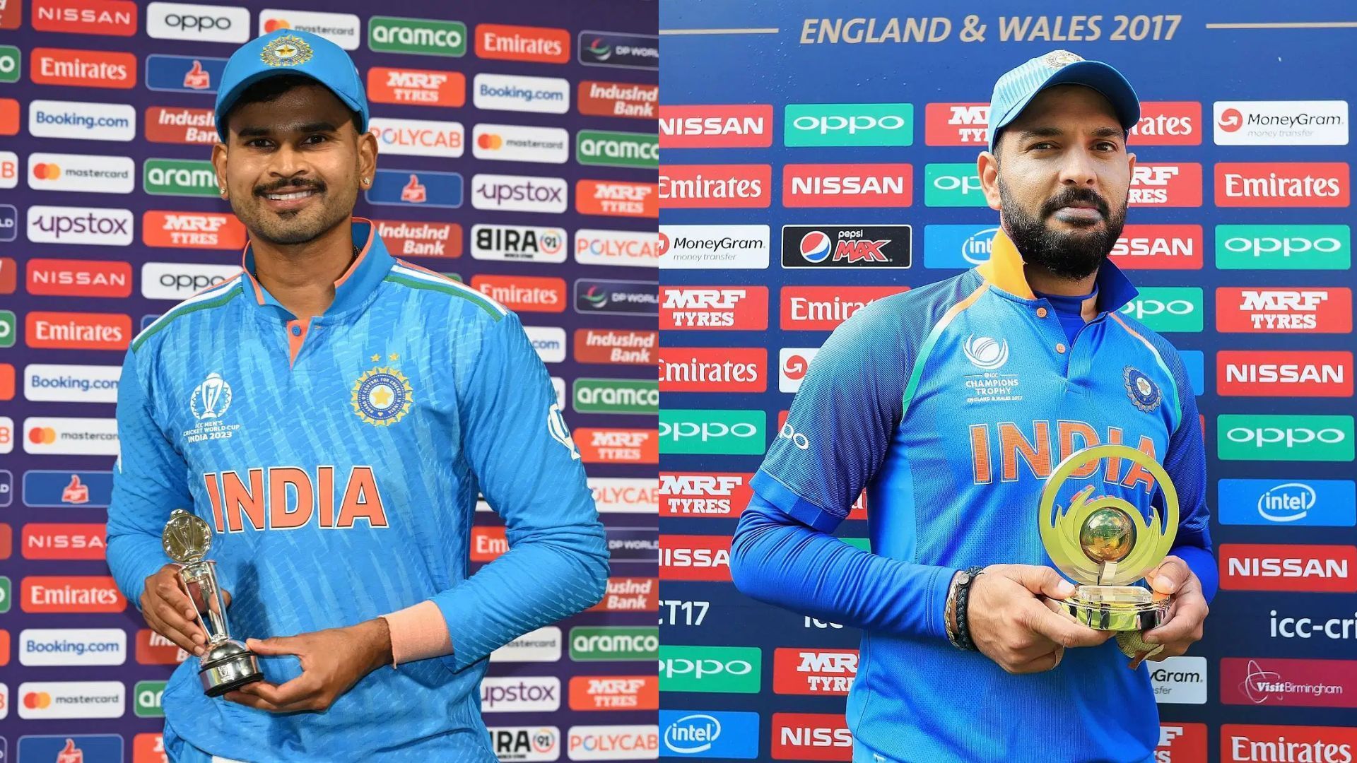 Comparison of Shreyas Iyer and Yuvraj Singh after 64 ODIs (Image by Getty)