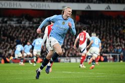 Arsenal star celebrates in Erling Haaland's face after Gunners take lead against Manchester City in PL clash