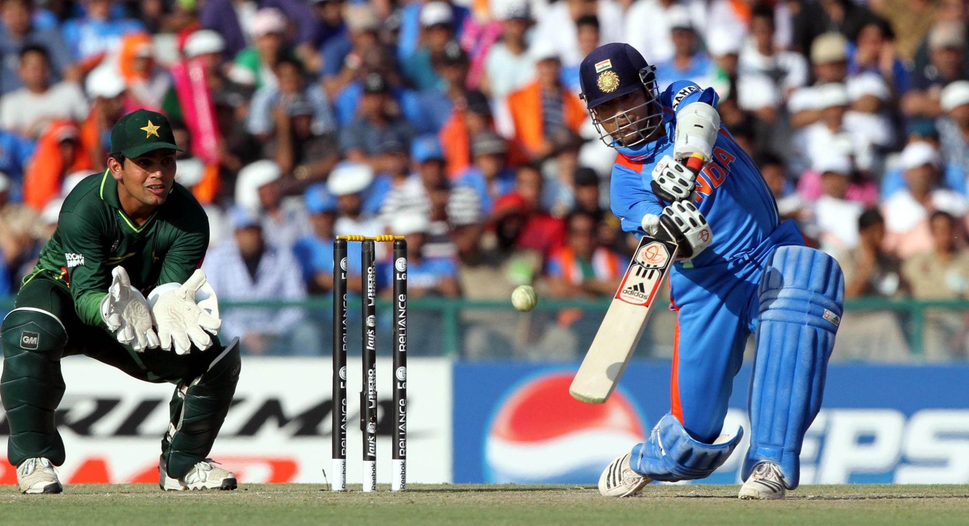 Sachin Tendulkar in action during the 2011 ODI World Cup - Source: Getty