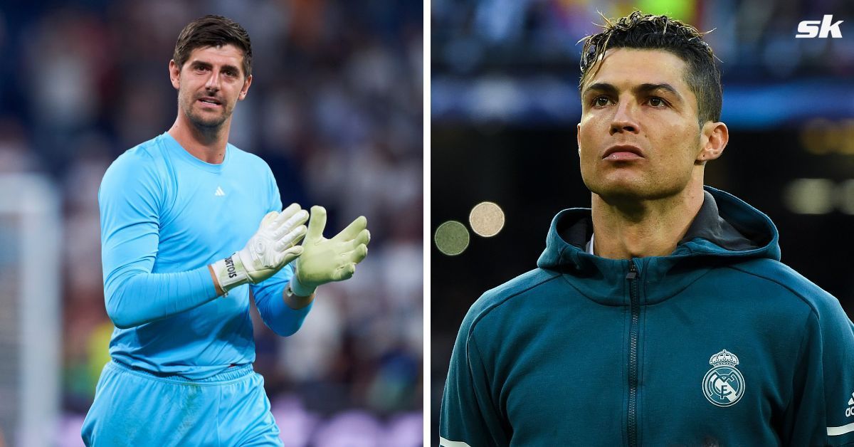 Thibaut Courtois and Cristiano Ronaldo