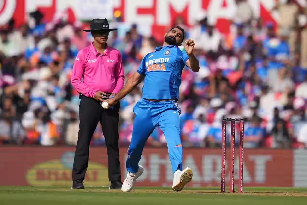 Mohammed Shami conceded three consecutive fours in the 48th over of England&#039;s innings. [P/C: BCCI]