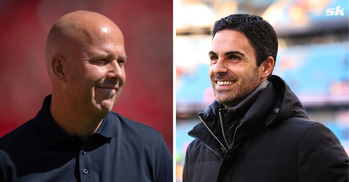 Liverpool manager Arne Slot and Arsenal manager Mikel Arteta