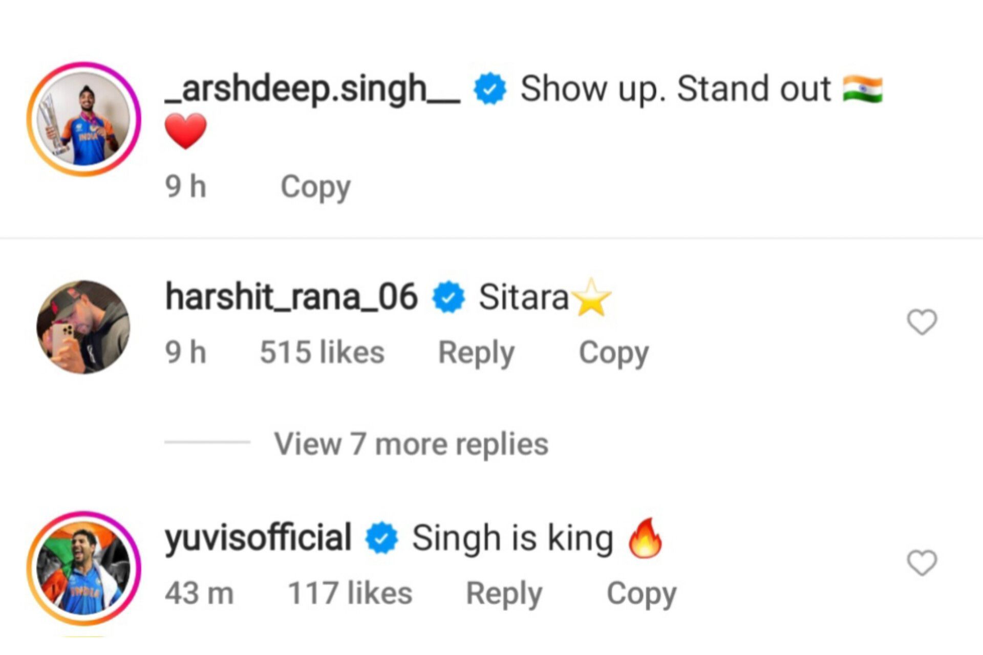 Yuvraj Singh drops praise on Arshdeep Singh&#039;s social media post (Image via Instagram-@_arshdeep.singh__