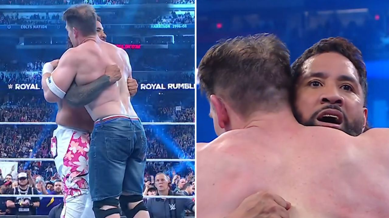 Jey and Cena at Royal Rumble (via WWE