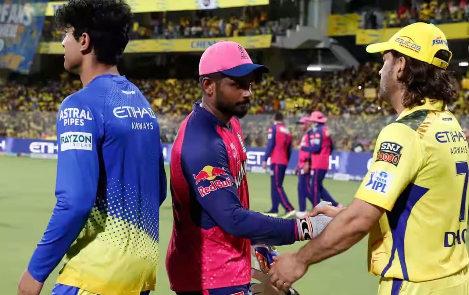 Sanju Samson with MS Dhoni after a match during IPL 2024. (Image: iplt20.com)