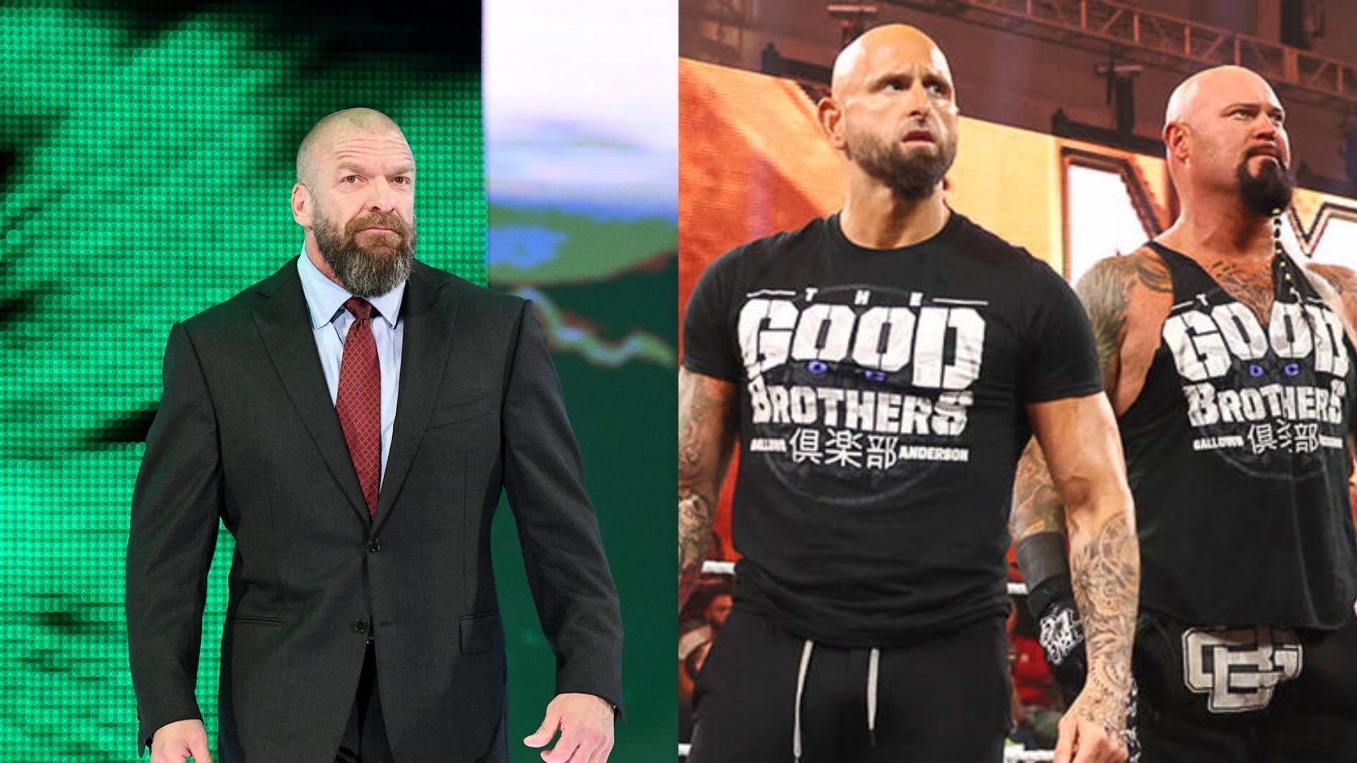 Triple H (left) and the Good Brothers (right) [Image Credits: WWE.com]