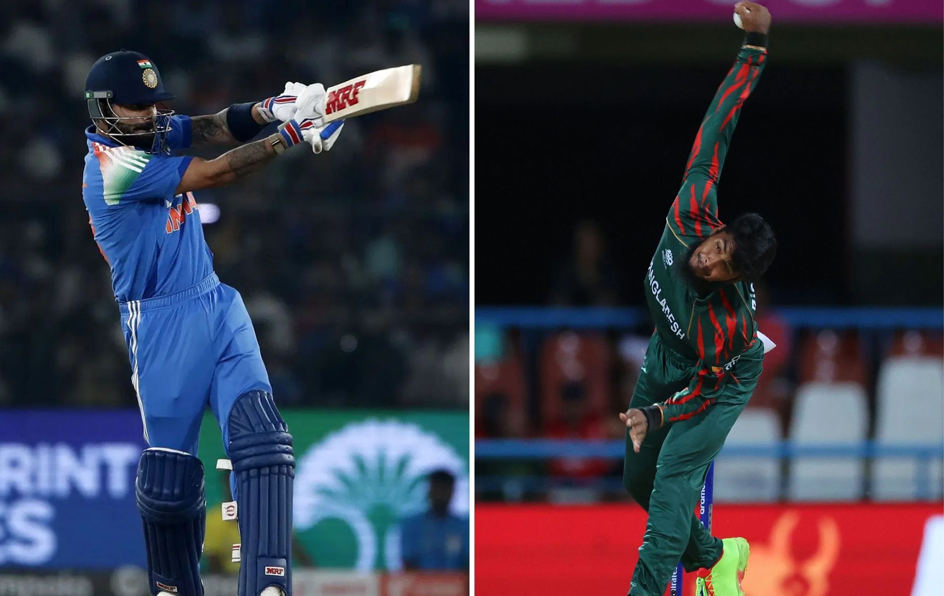 Virat Kohli (left) has scored 910 runs against Bangladesh in ODIs at an average of 75.83. (Pics: Getty Images)