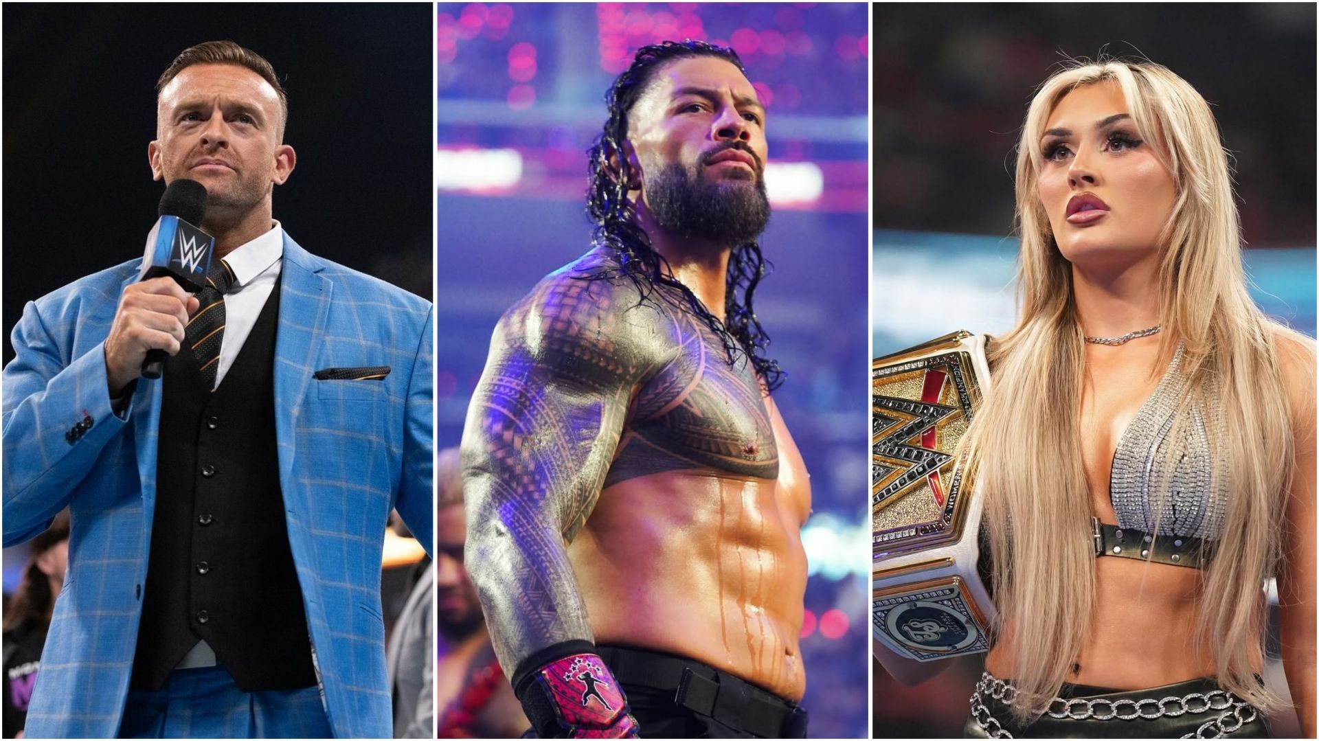 Nick Aldis, Roman Reigns, Tiffany Stratton