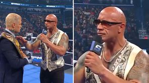 [WATCH] The Rock visibly angry; pauses promo to shout at WWE fan on SmackDown