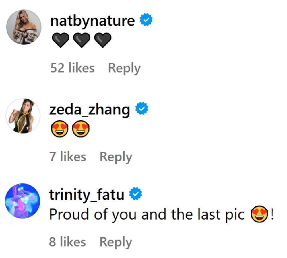 Stars comment on Sonya Deville&#039;s post. (Photo: Instagram)