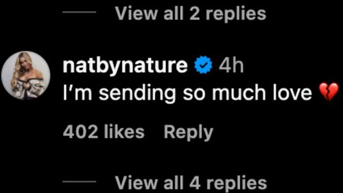 Screenshot of Nattie's comment on The Rock's IG post.