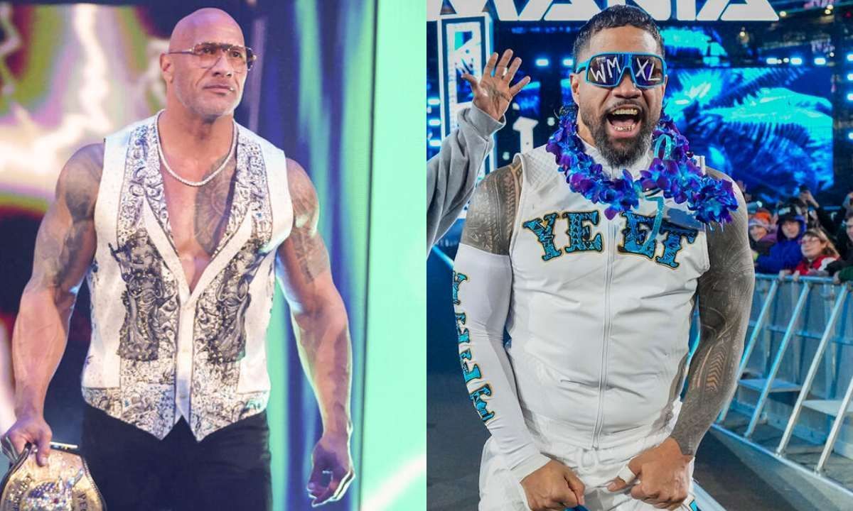 The Rock (L) and Jey Uso (R). Photo credit: WWE.com