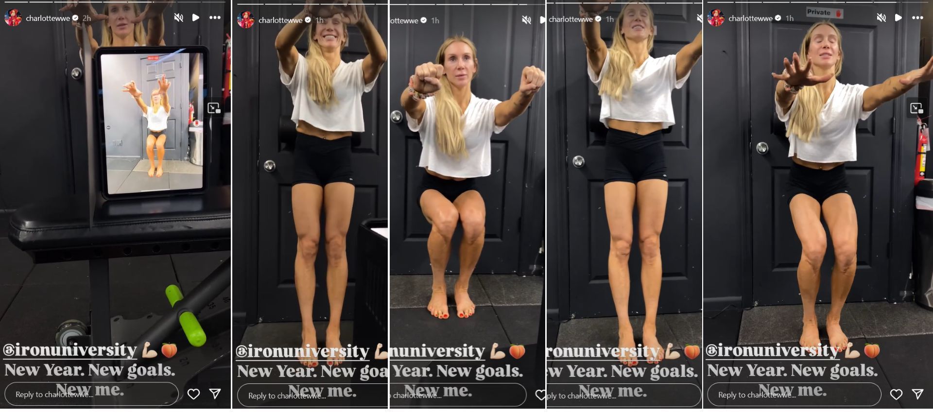 Charlotte Flair works out. [Photo Credits: Screenshot of Flair&#039;s Instagram story]