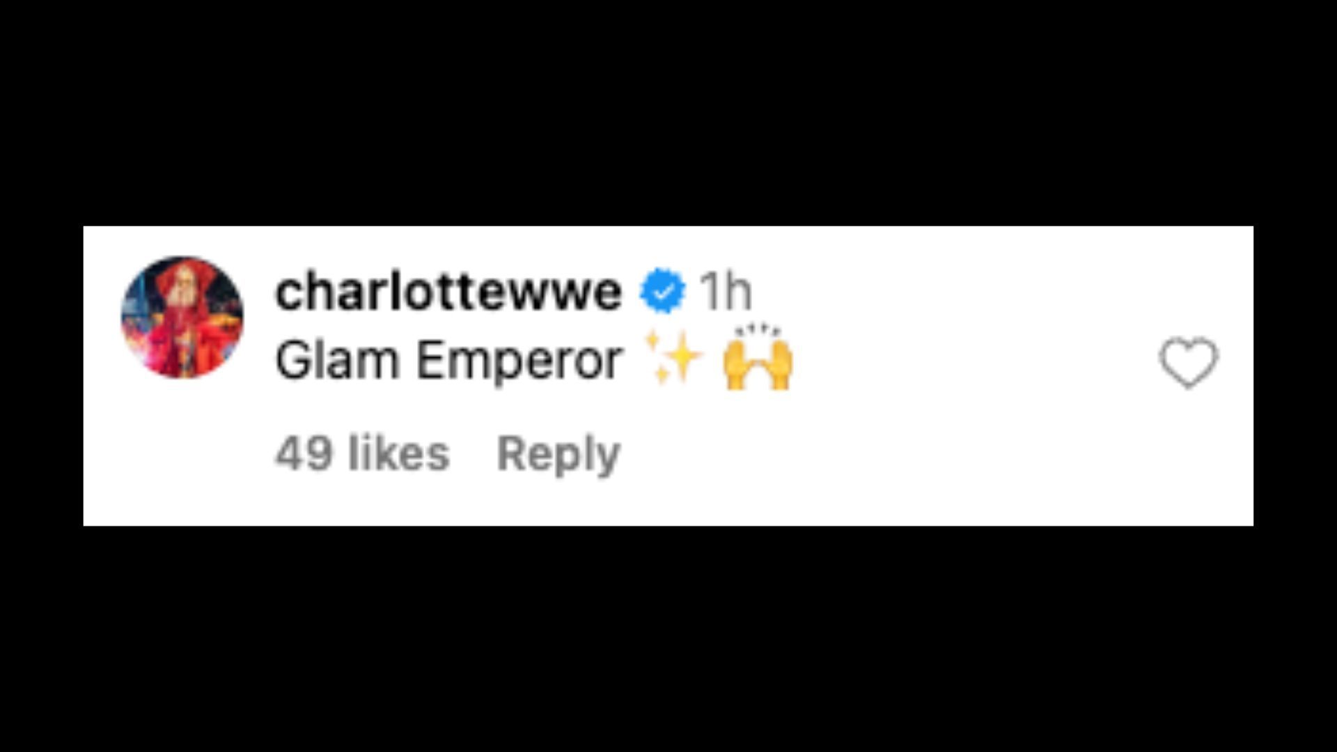 Flair gave her makeup artist a new nickname. [Image credit: Screenshot of Charlotte Flair&#039;s comment on Instagram]